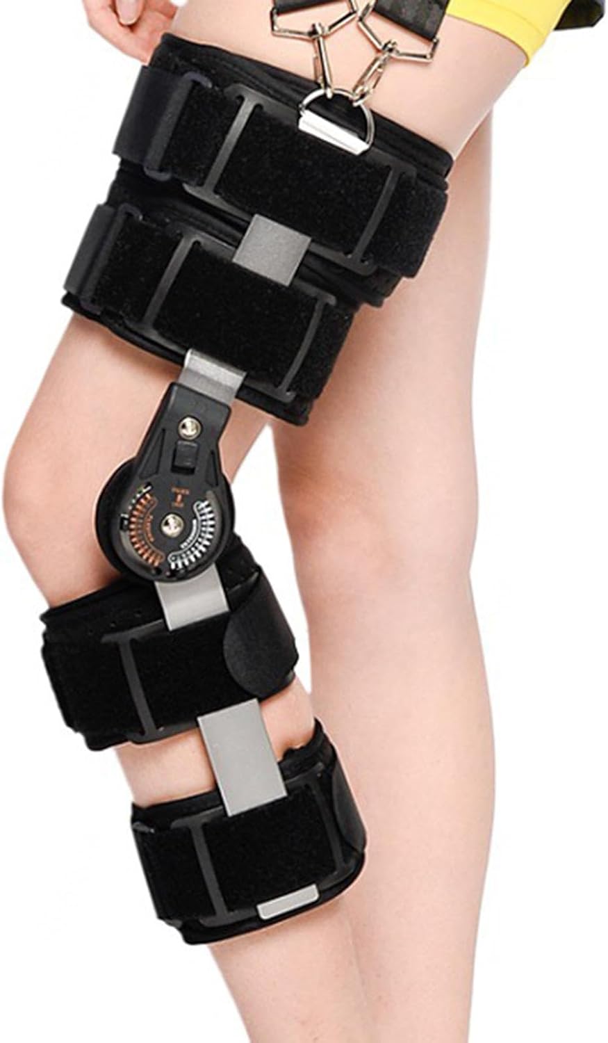 Hinged Knee Support Brace Adjustable Knee Immobilizer Brace Support Orthopedic Leg Brace for Arthritic/ACL/Meniscus Tear/Sports Injuries/Injuries/Post OP Recovery,Left (Left