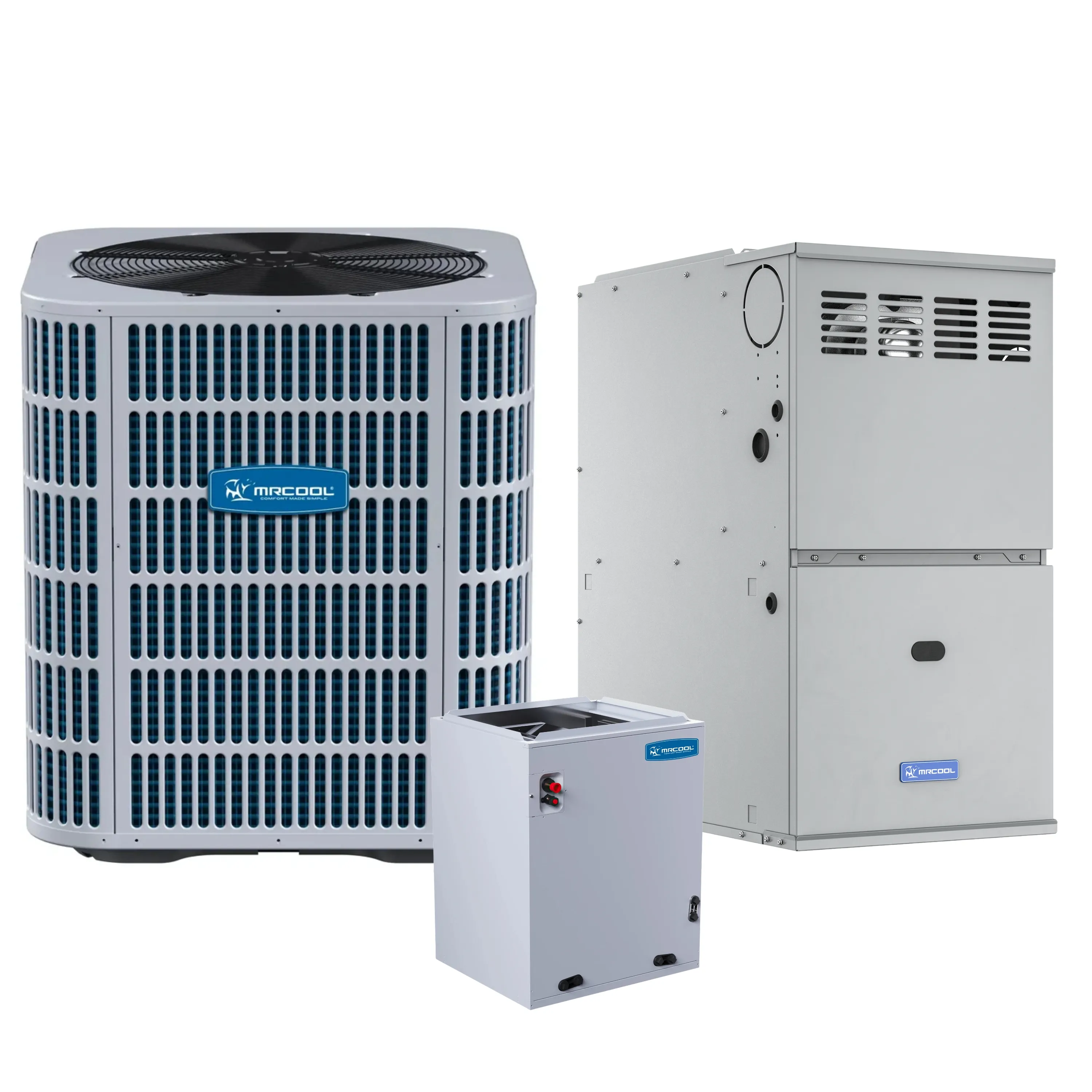 MrCool ProDirect 3rd Gen - Central Heat Pump & Gas Furnace Split System - 2 Ton, 15.2 SEER2, 24K BTU, 80% AFUE - Multiposition