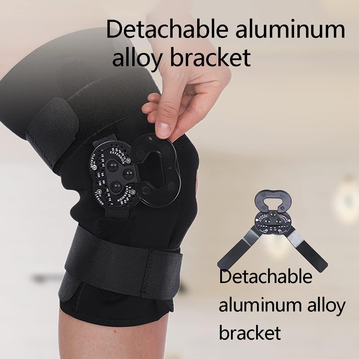 2PCS Short Hinged Knee Pads, Knee Joint Fixed 360° Protection Support Brace, Adjustable 0-90°, Soft Comfortable Breathable Fabric, for Fixation Meniscus Damage Ligament Postoperat(L