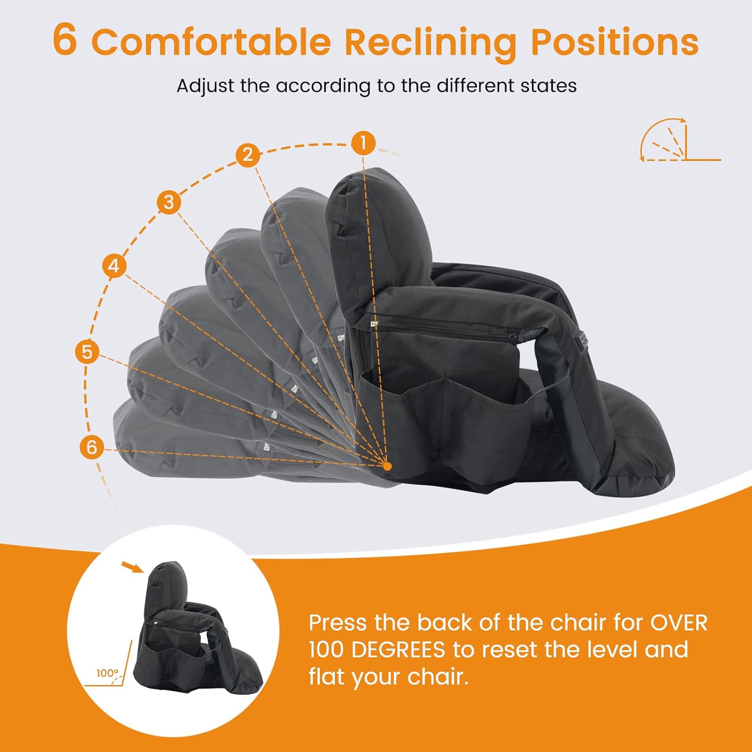 LILYPELLE Double Heated Stadium Seat Bleacher Seat with Back & Arm Support, Portable 6 Reclinng Positions Stadium Seating for Bleachers, Bleacher Seats for Sports Events, Outing, Travelling, Hiking