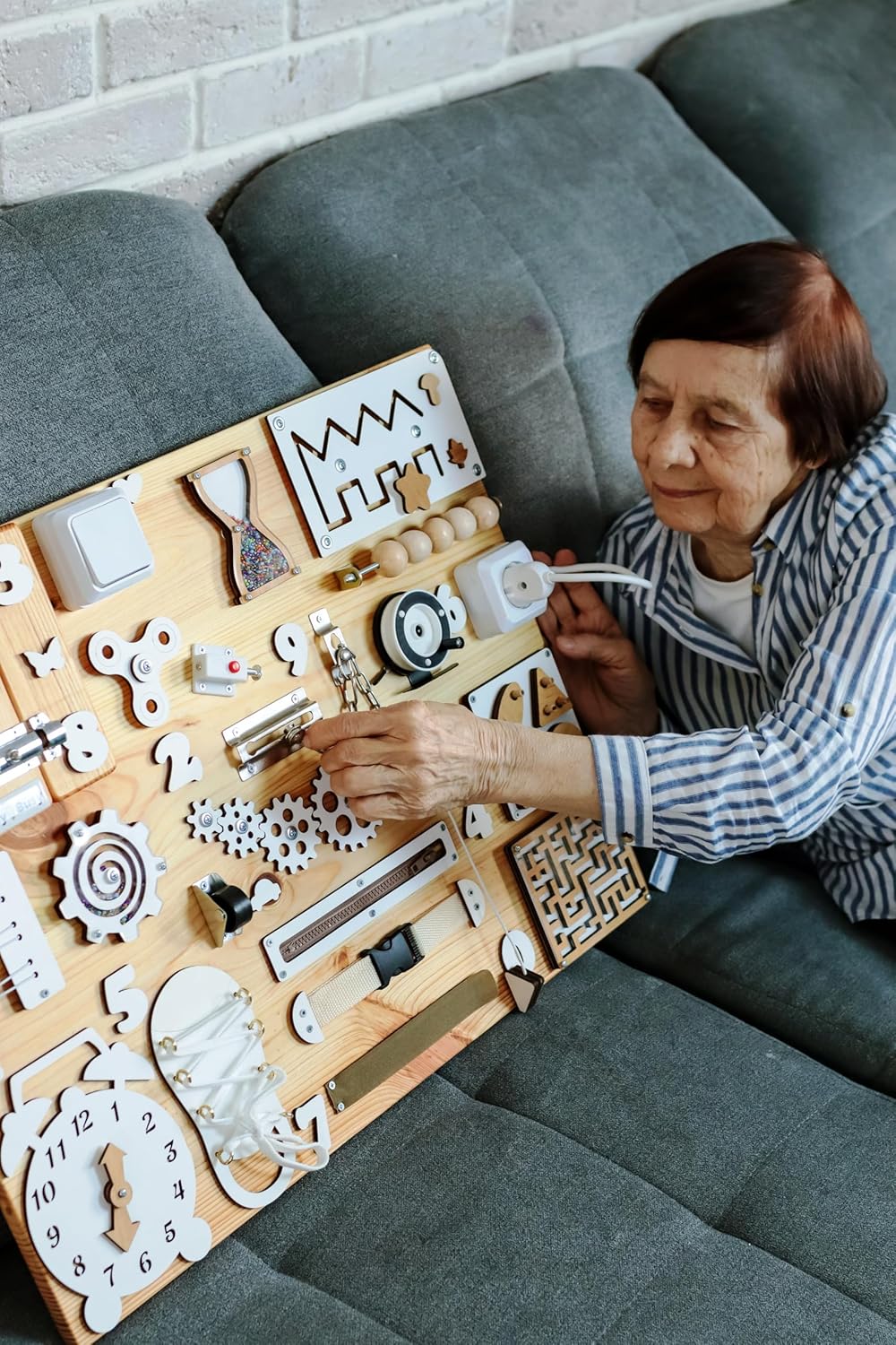 Fidget Toy Adult Dementia Activities, Occupational Therapy Gifts, Sensory Activity Busy Board, Alzheimer Down Syndrome Autism Wooden Toys
