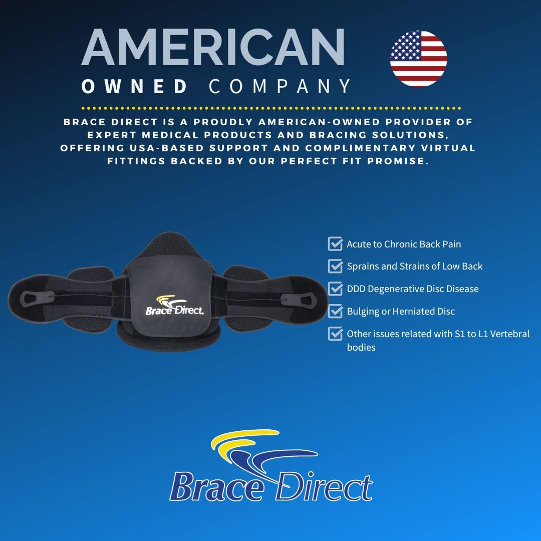 Adjustable LSO Lumbar Back Brace - Lower Back Pain Relief, Sciatica, Herniated Disc, DDD & Spinal Stenosis - Pulley Compression - Breathable & Lightweight - L0627, L0642