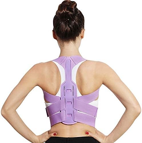 Posture Corrector Brace Support Belt Adjustable Back Posture Corrector Clavicle Spine Back Shoulder Lumbar Posture Correction Corset for Posture Back Brace (Color : Purple, Size : M)