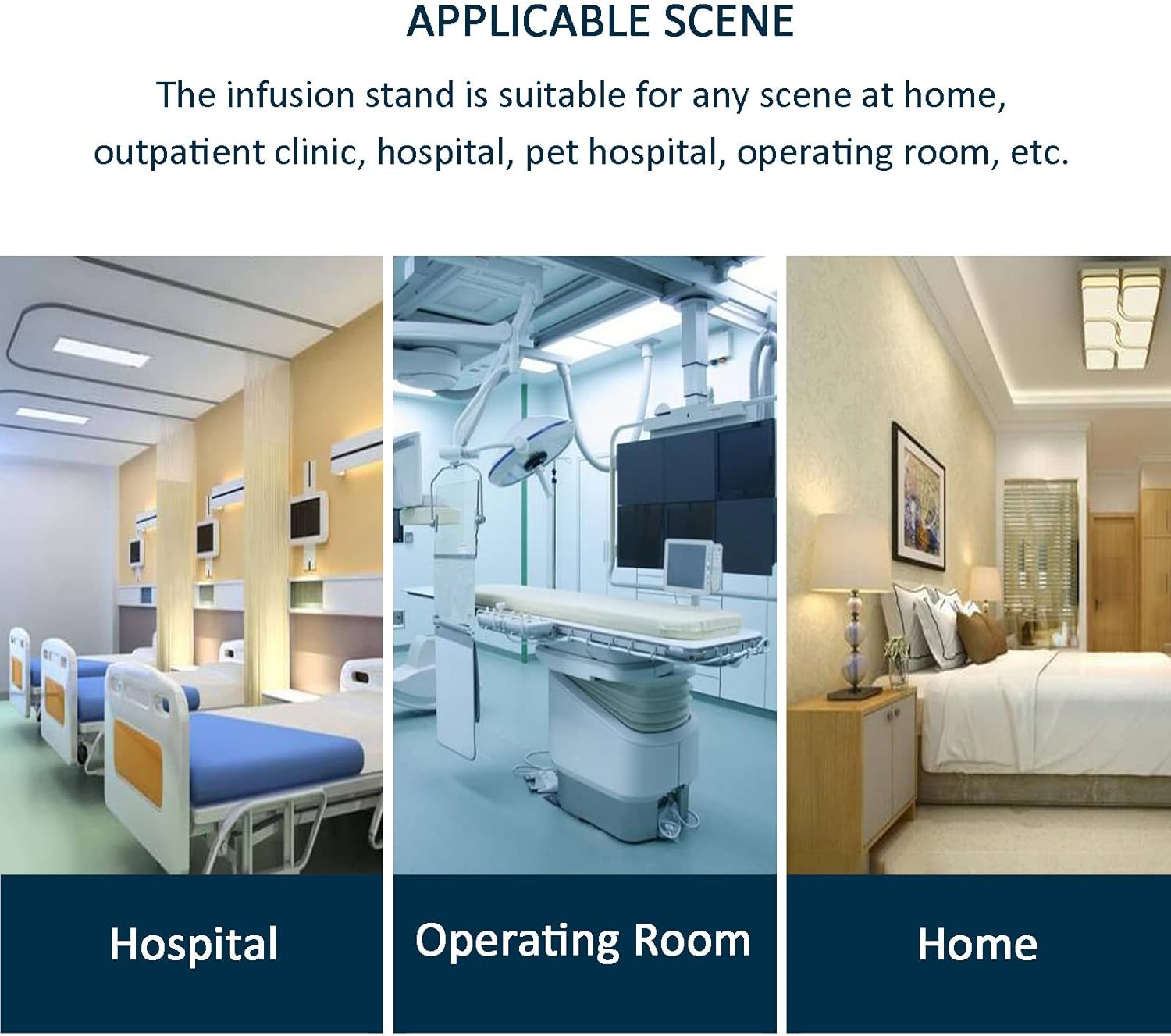 Adjustable Medical Infusion Stand with 4 Hooks - Drip Holder Pole for Hospital & Clinic Use, Height Adjustable IV Stand for Efficient Fluid Delivery