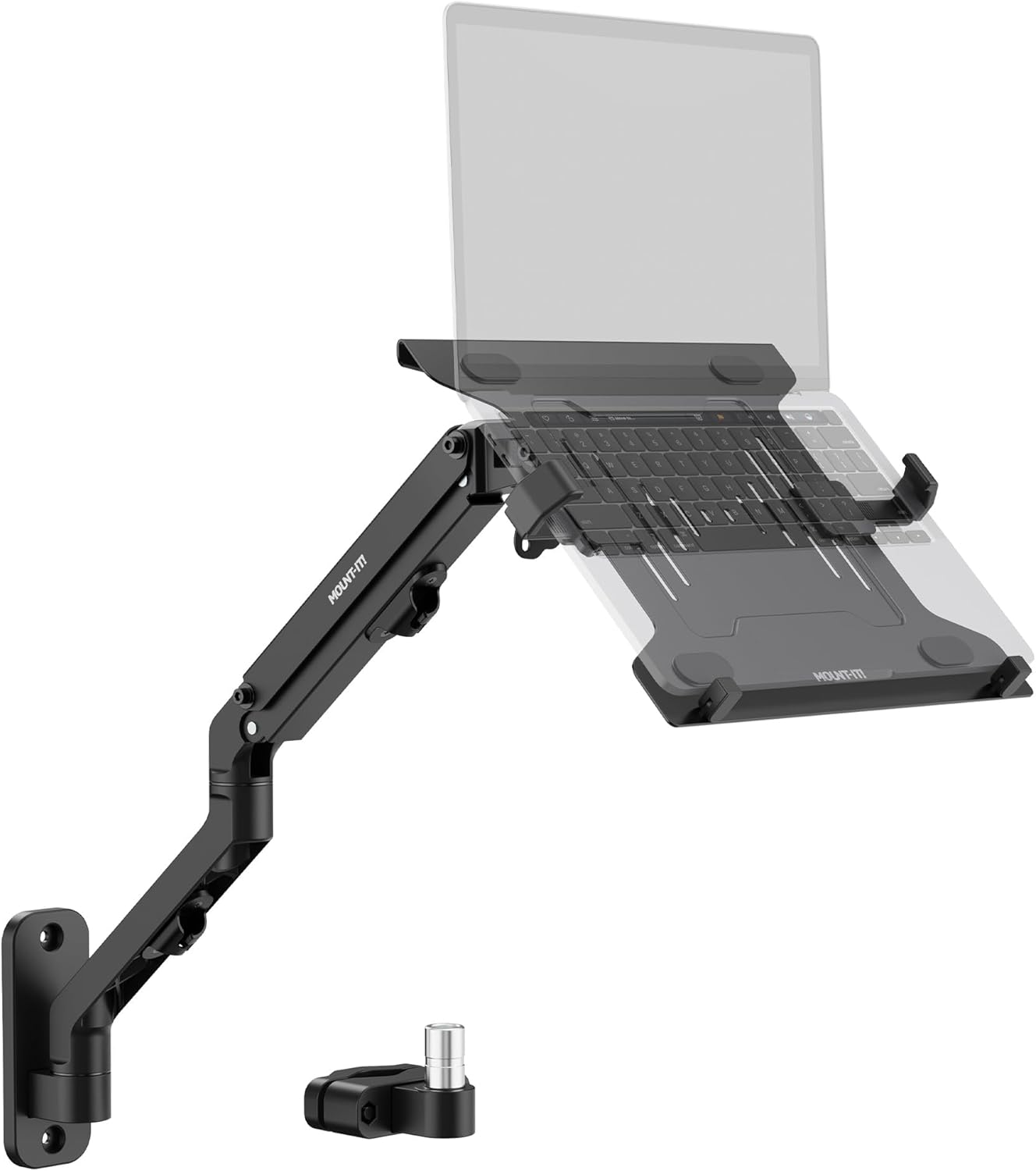 Mount-It! Ergonomic Laptop Arm for Wall or Pole Mounting, Full Motion Adjustments, Versatile Design, Easy Installation
