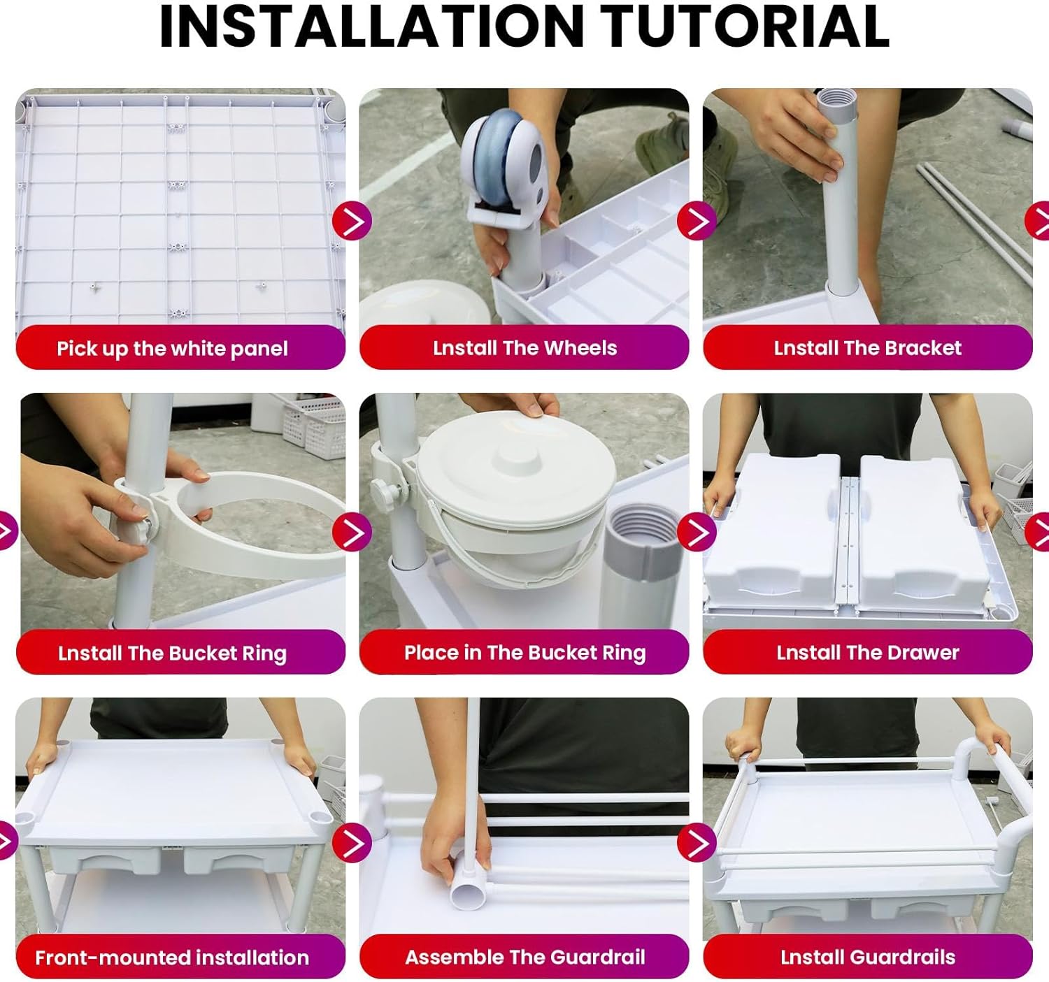 Medical Cart Professional 3-Tier Mobile with Wheels 110 LBS Max Load Rolling Cart with Drawers Dirt Bucket Sharps Box for Hospital Dental Clinic Home Medical Staff & Caregivers
