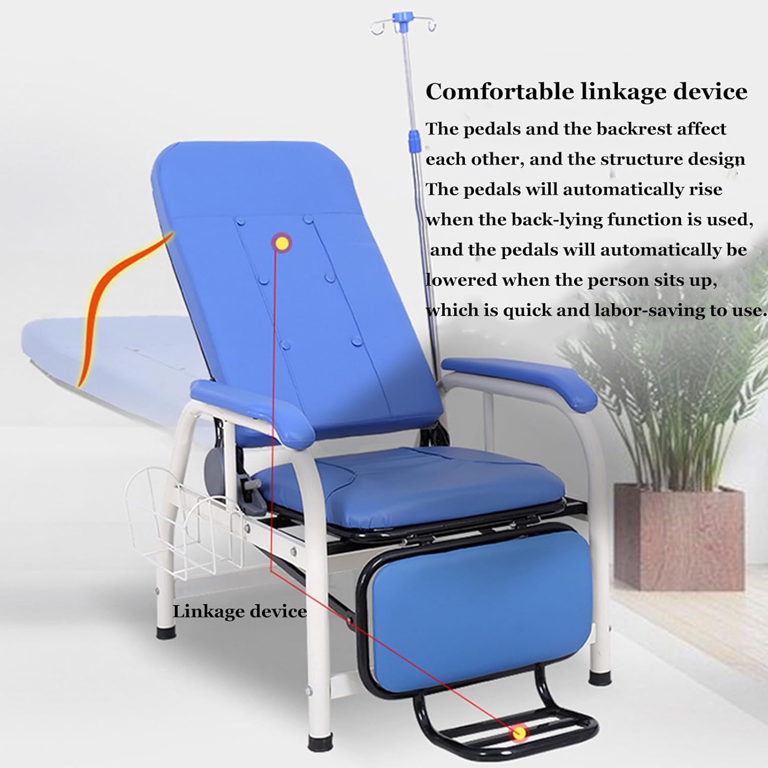 Phlebotomy Chair With Adjustable Armrest,blood Draw Chair Waiting Room Reception Chairs, Single Infusion Chair ,fully Reclining Reception Chairs Waiting Room Chair,for Research Laboratories Clinics