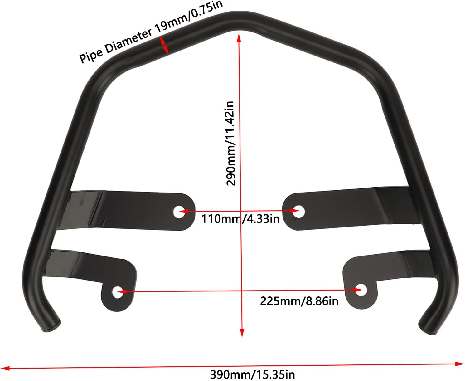 Bnineteenteam Rear Seat Armrest Replacement, Passenger Seat Hand Grab Bar 19mm Stable Support Replacement for V100 Mandello 2022 to 2024