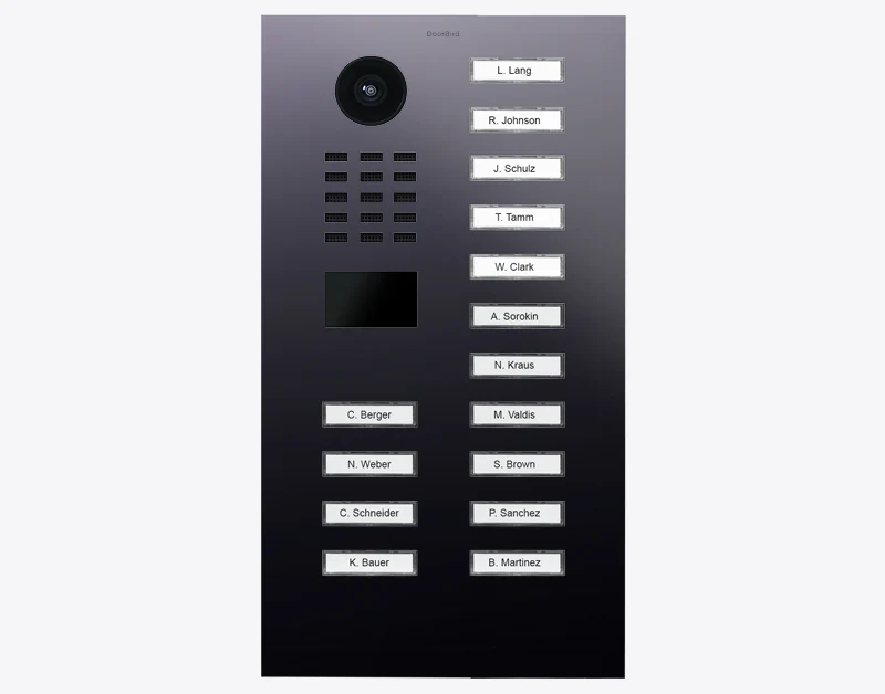 DoorBird D2115V IP Video Door Station, 15 Call Buttons in Titanium