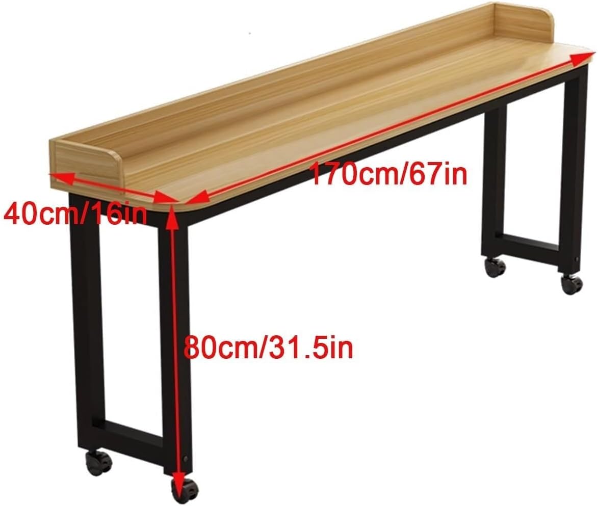 Overbed Table with Wheels, Standing Workstation Laptop Cart, Dining Table Computer Desk, Rolling Medical Bed Desk for Laptop Work