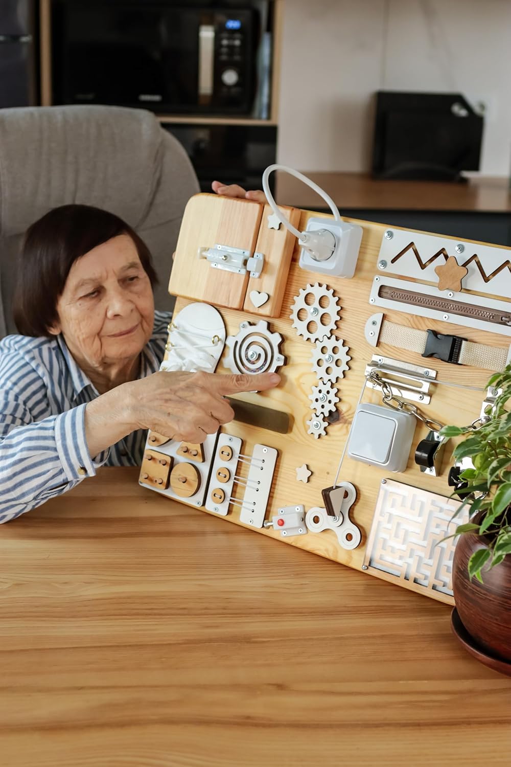 Fidget Toy Adult Dementia Activities, Occupational Therapy Gifts, Sensory Activity Busy Board, Alzheimer Down Syndrome Autism Wooden Toys