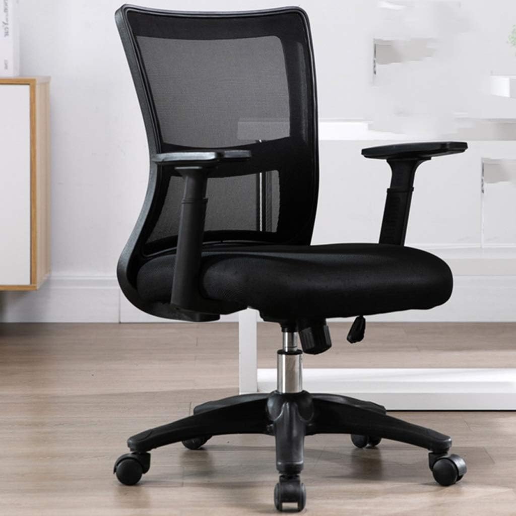 Mid-Back Big Ergonomic Office Lumbar Support Mesh Computer Desk Task Chair with Armrests