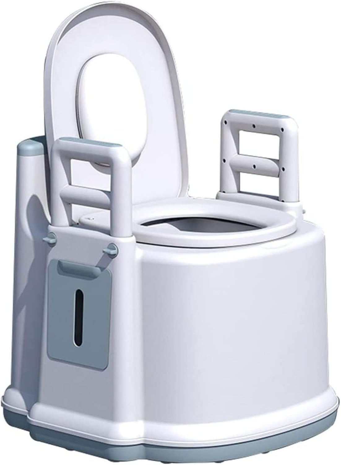 Bedside Commodes, Bedside Toilet, Commode Bucket with Lid and Handle Commode Chair for Use Over Toilet Bedside and in The Shower Suitable for People with Disabilities The Elderly White