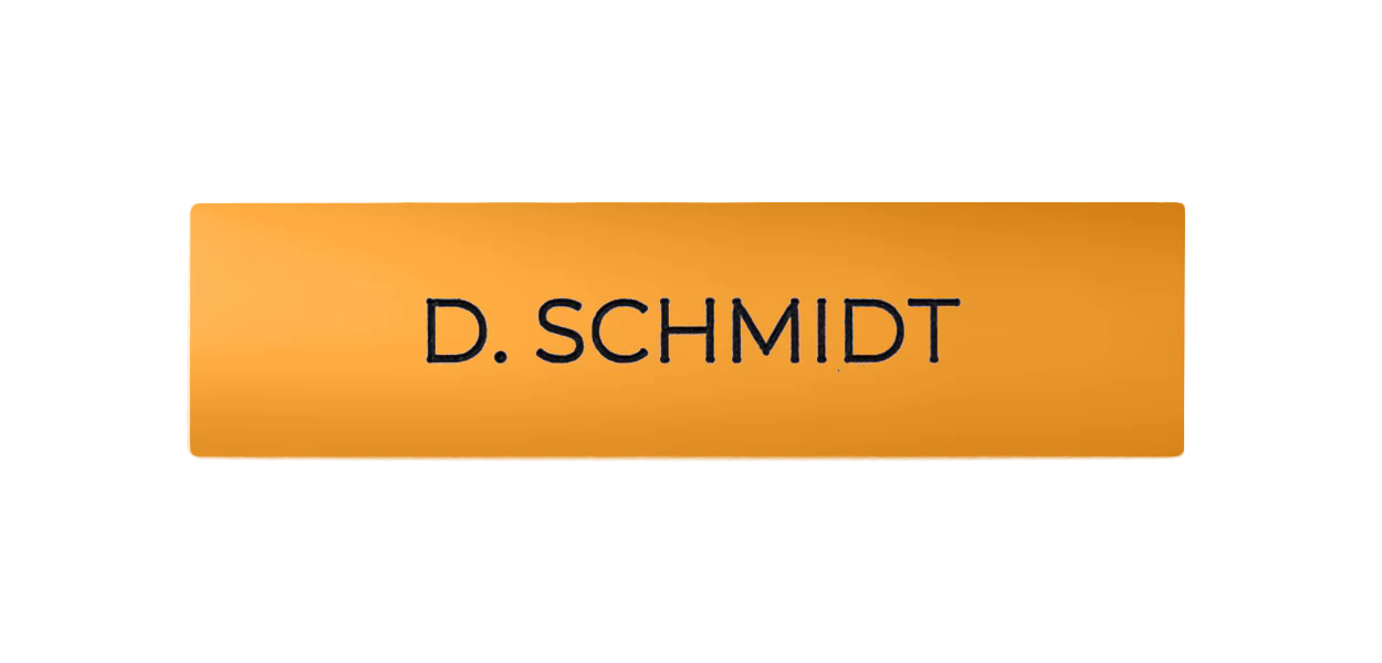 DoorBird Nameplate for One Call Button D21X  in Sun Yellow, RAL 1037 - Individual Engraving