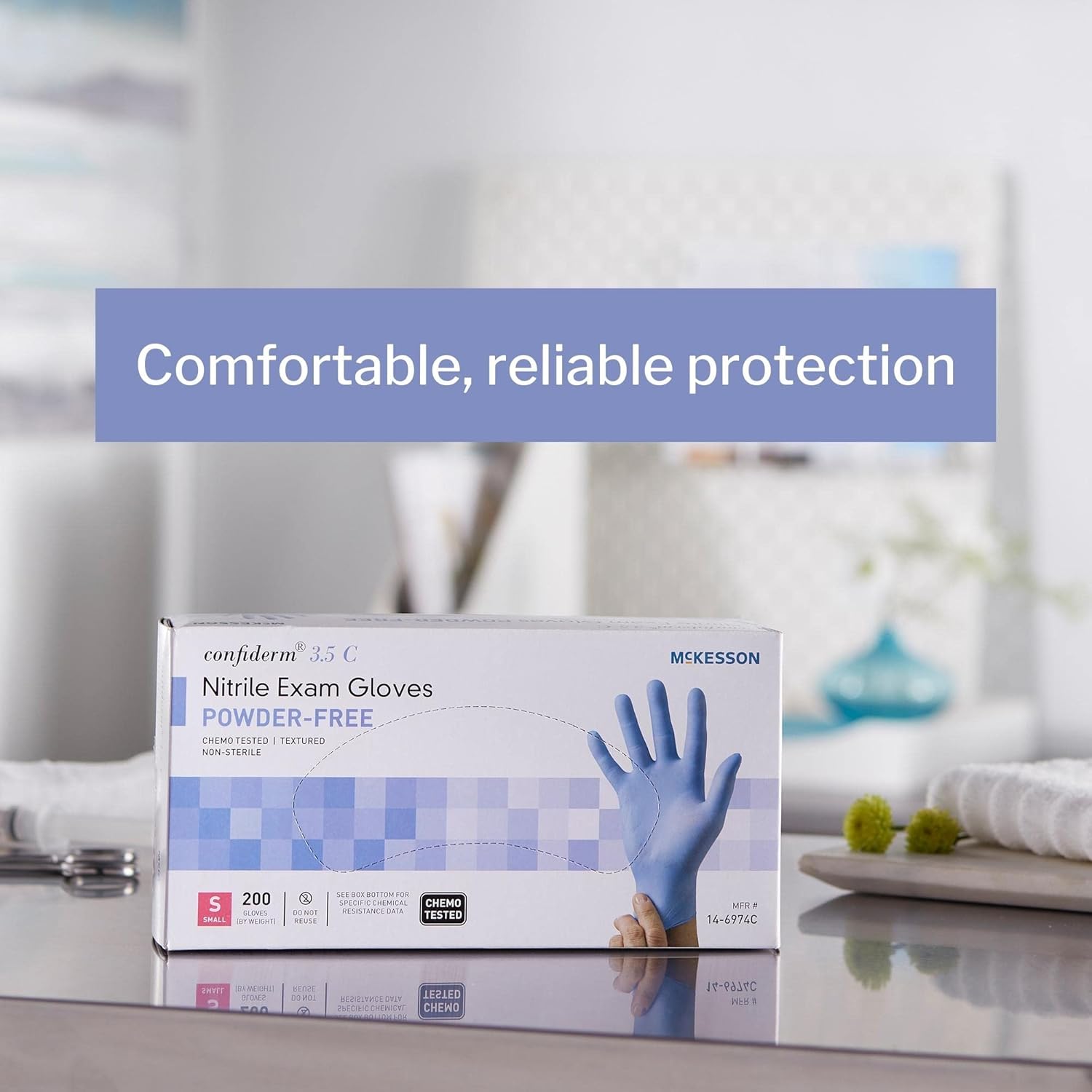 McKesson Confiderm 3.5C Nitrile Latex-Free SM Exam Gloves, Small, Chemo Tested, Powder-Free, 200/BX (CASE of 10)