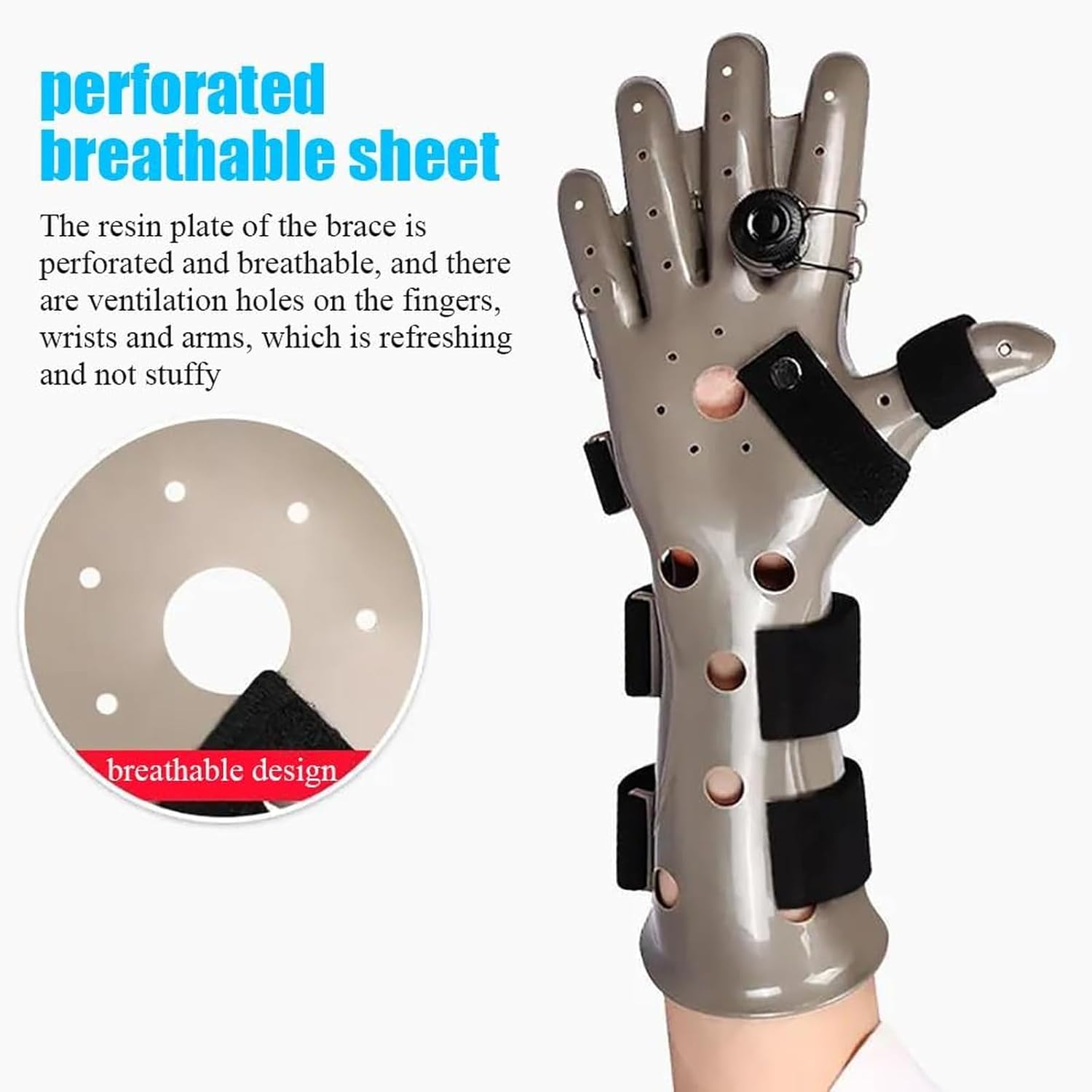 EKSED Finger Splint Extension Board, Finger Rehabilitation Device, BOA Lacing System, Four Pressure Fixing, Elastic Band Adjustable, for Stroke, Hemiplegia, Skull Brain Trauma