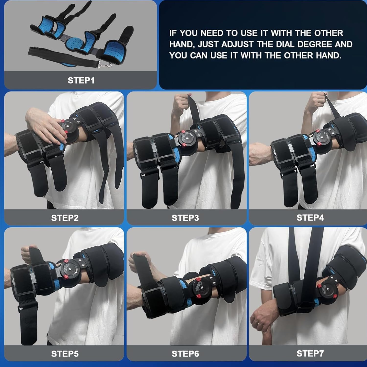 Carbon Fiber Hinged ROM Elbow Brace, Adjustable Post-Surgery Stabilizer Splint for Arm Injury Recovery, Ligament and Tendon Repairs, Fracture and Biceps Support (Ambidextrous)