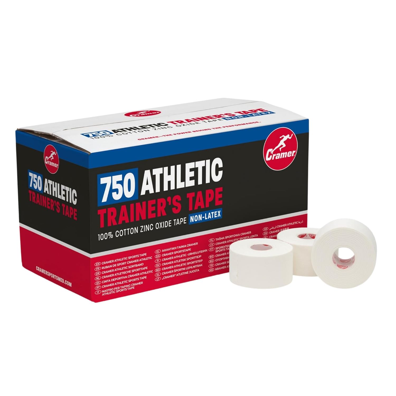 Cramer Team Color Athletic Tape, White, Latex-Free, 1.5