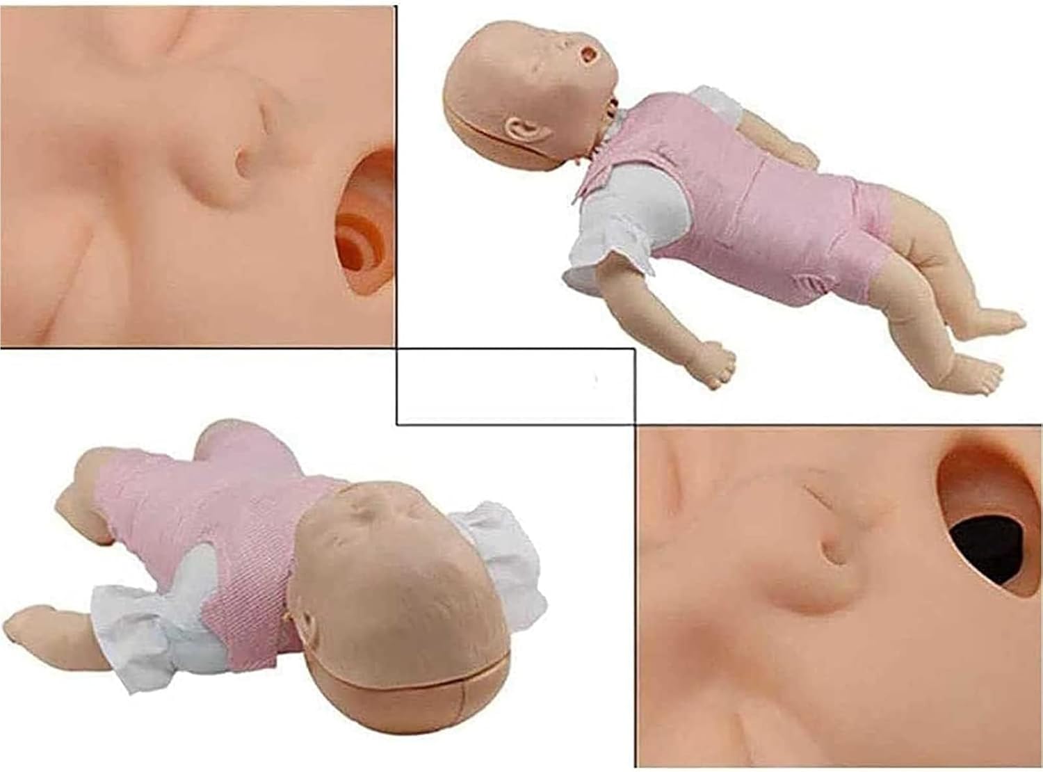 Infant Cardiopulmonary Resuscitation, Heimlich Maneuver and Cardiopulmonary Resuscitation (CPR) Practice, Easy to Use, Baby Infarction Model for Education.