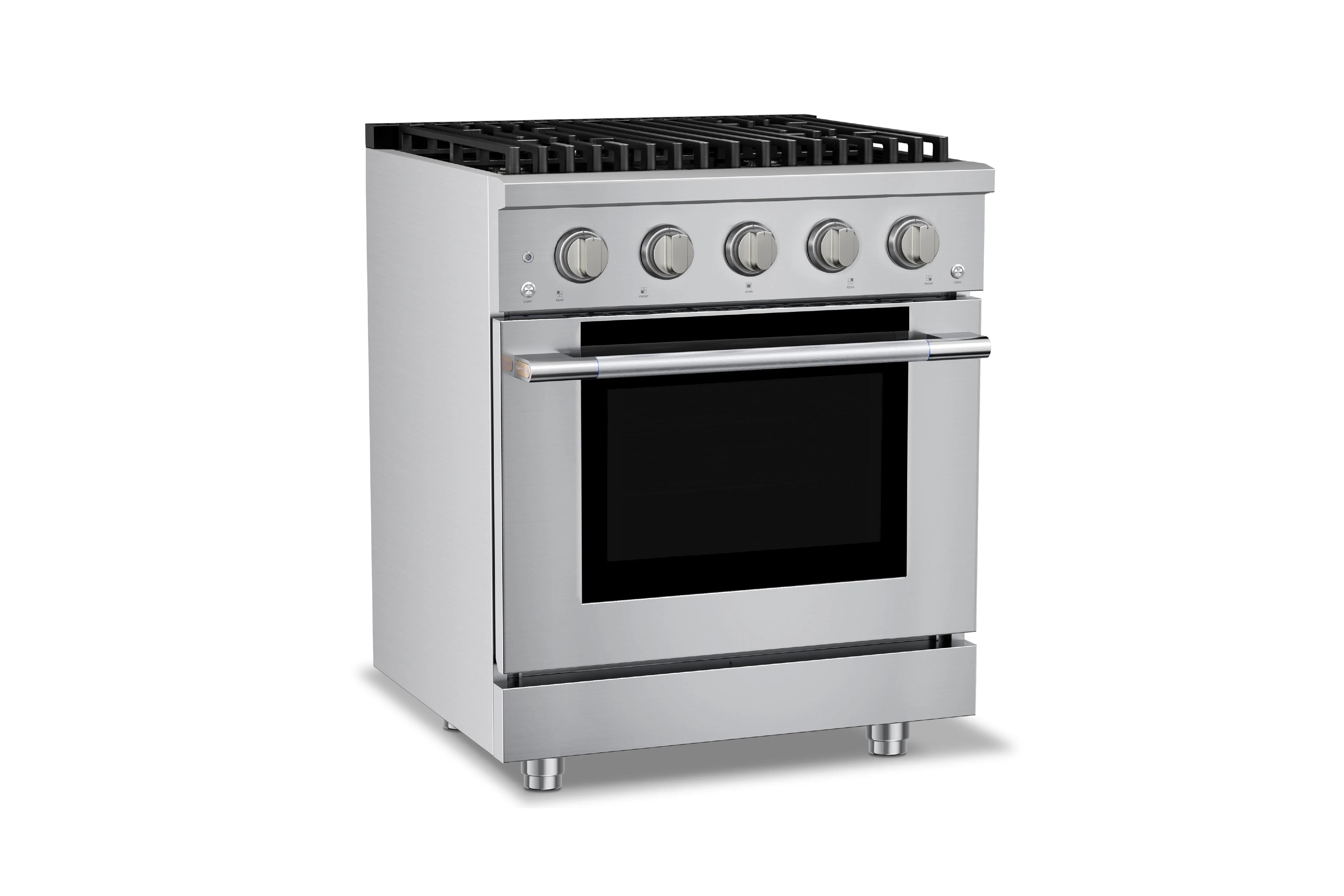 Hauslane HausPro Series 30-Inch Gas or Dual Fuel Range with 4 Burners and Convection Oven in Stainless Steel