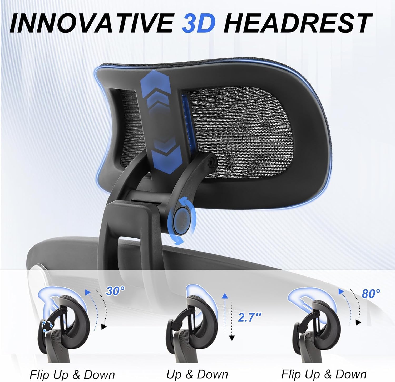 750lbs Ergonomic Office Chair,Upgrade Big and Tall Office Chairs for Heavy People,Mesh High Back Desk Chair with 5D Flip Arms Large Wheels,Adjustable Headrest & Lumbar Support,Wide Chairs