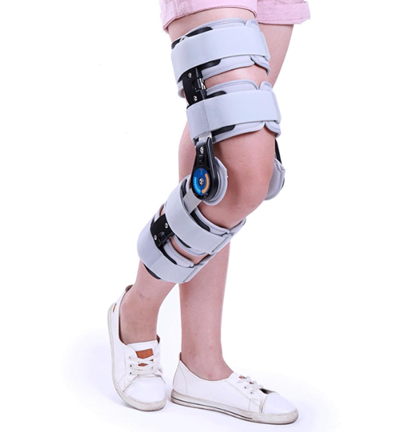 Hinged Knee Brace Leg Immobilizer,Post Op Knee Stabilizer Adjustable Medical Knee Brace for ACL MCL PCL Meniscus Tear,Fit Right & Left Leg(