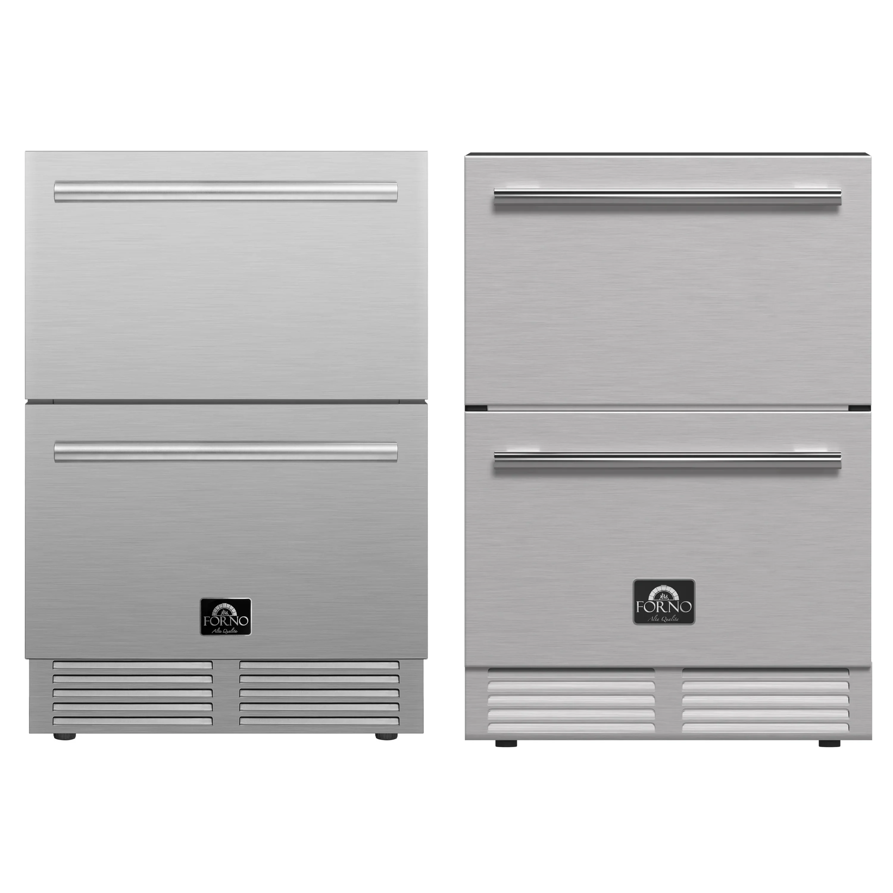 Forno 2 - Piece Appliance Package - 24-Inch Built-In Indoor/Outdoor Drawer Freezer and 24-Inch Drawer Refrigerator in Stainless Steel