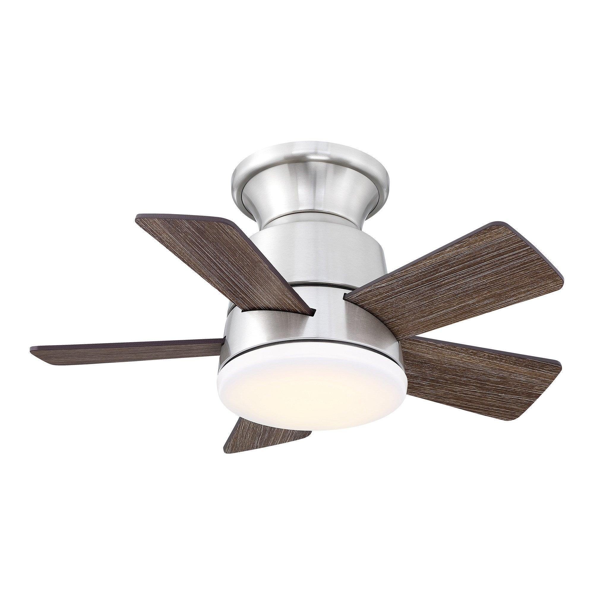Parrot Uncle 24-Inch Farmhouse Flush Mount Reversible Iron Ceiling Fan with Lighting and Remote Control