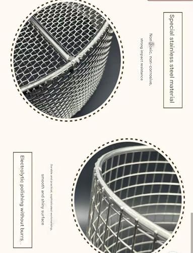 304 Stainless Steel Sterilization Basket, Perforated Lab Instrument Holder, 0.24in Mesh, Durable Surgical Tool Organizer (20x20cm)