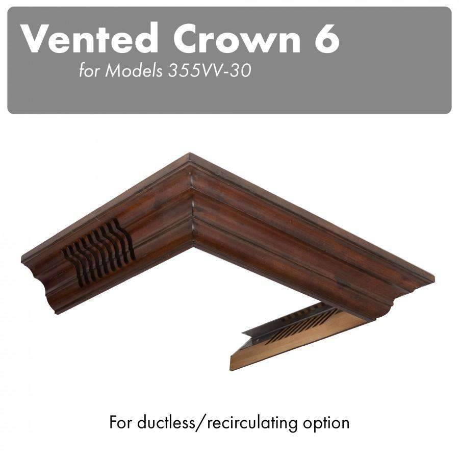 ZLINE Vented Crown Molding Profile 6 for Wooden Wall Mount Range Hood (CM6V-300V)