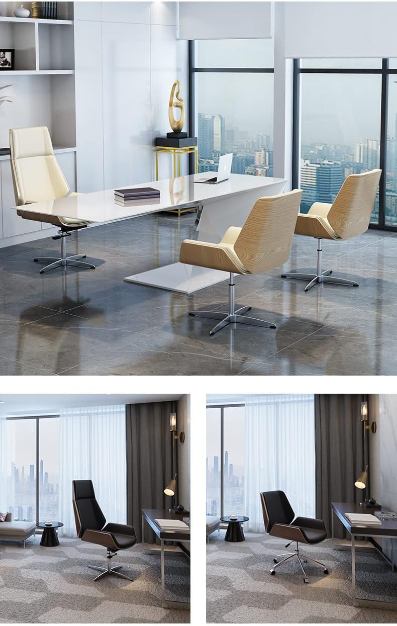 Posture Ergonomic Pu Leather,Managerial Computer Desk Chair Flip Up Armrest Big Tall Modern Executive Chair and Computer Desk Chair Supports Up to 400 Pounds,Bonded Leath,C