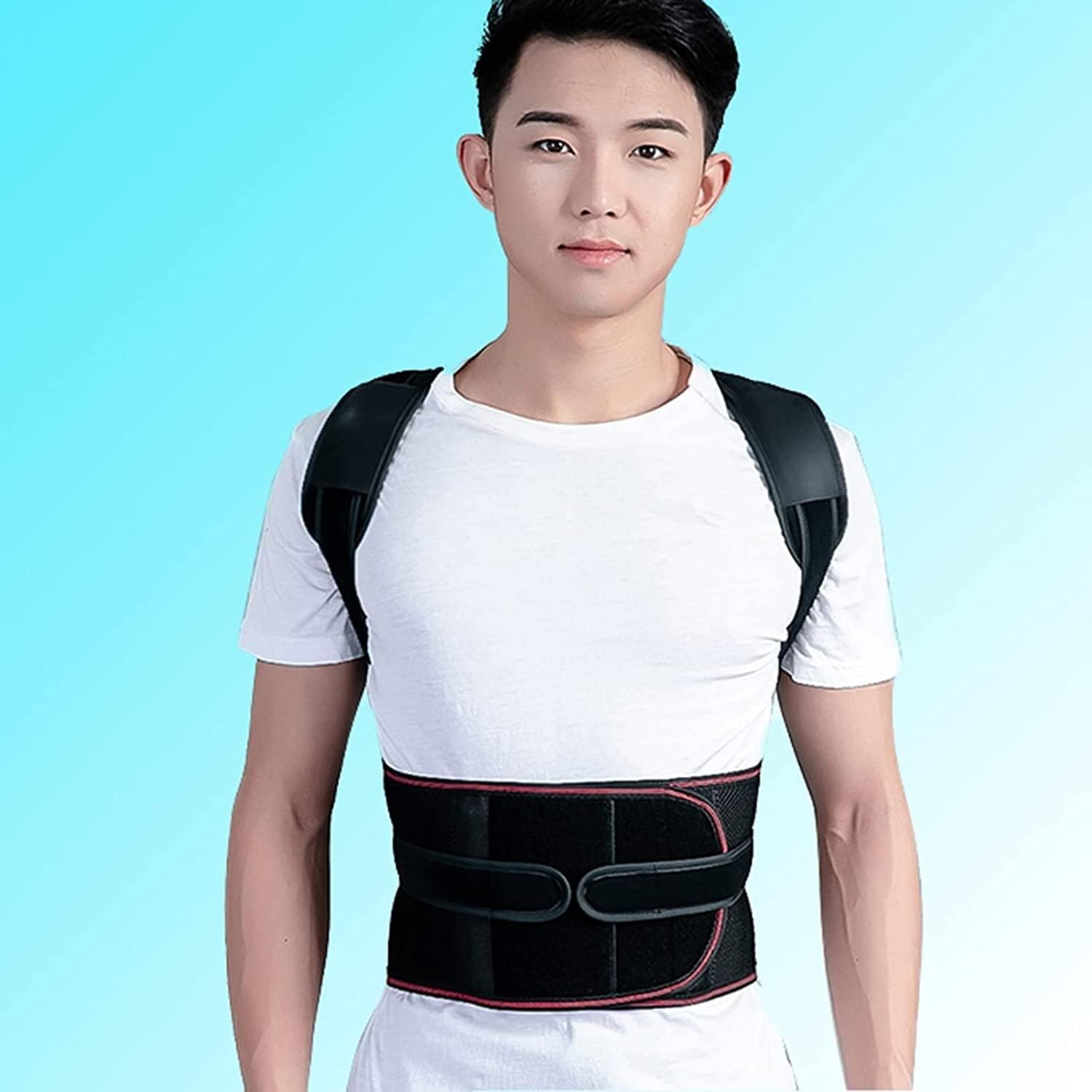 Posture Corrector Back Support Straightener for Neck Shoulder Back Pain Relief Fully Adjustable Spinal Brace Comfortable and Effective Clavicle Brace Back,Black-XX