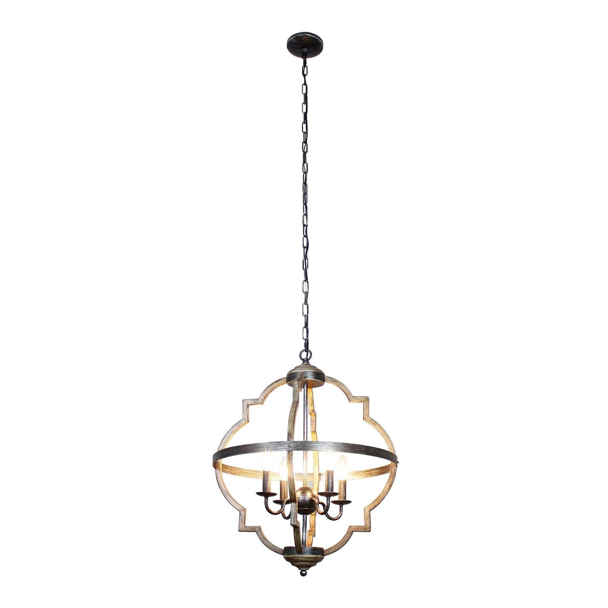 Parrot Uncle Bennington 4-Light Brown Wood Chandelier (D2260-4BZ110V)