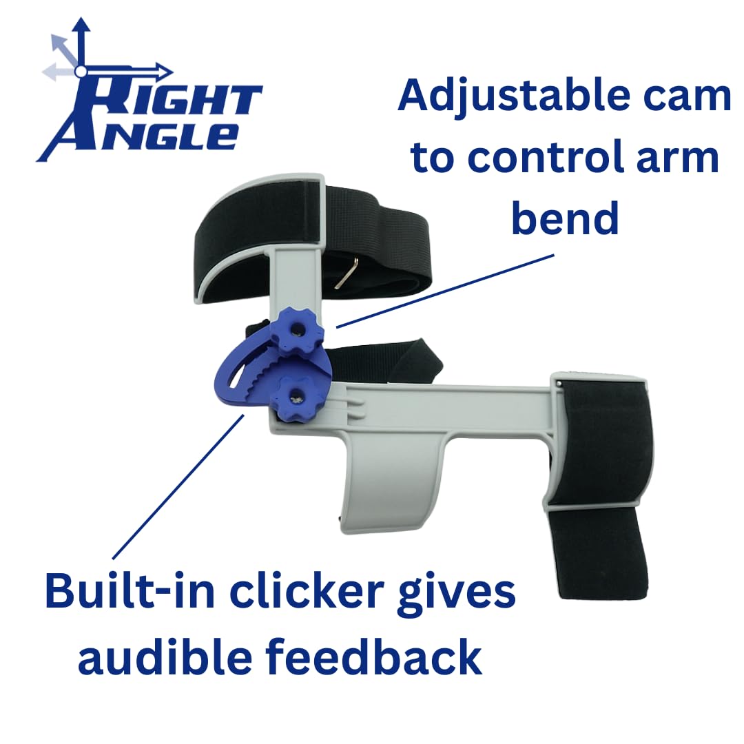 The Right Angle – Golf Swing Trainer Aid for Backswing & Arm Position – Right Arm Elbow Brace to Improve Swing Plane, Tempo, Power & Accuracy – Golf Training Aid for Men & Women
