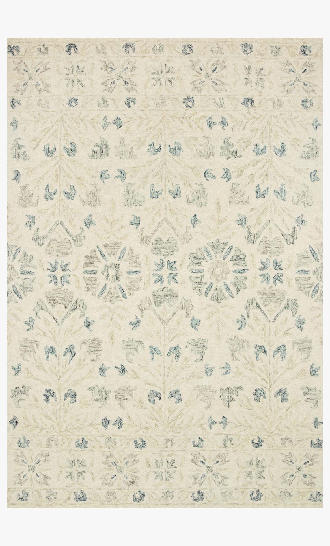 Loloi Norabel Collection - Contemporary Hooked Rug in Ivory & Grey (NOR-02)