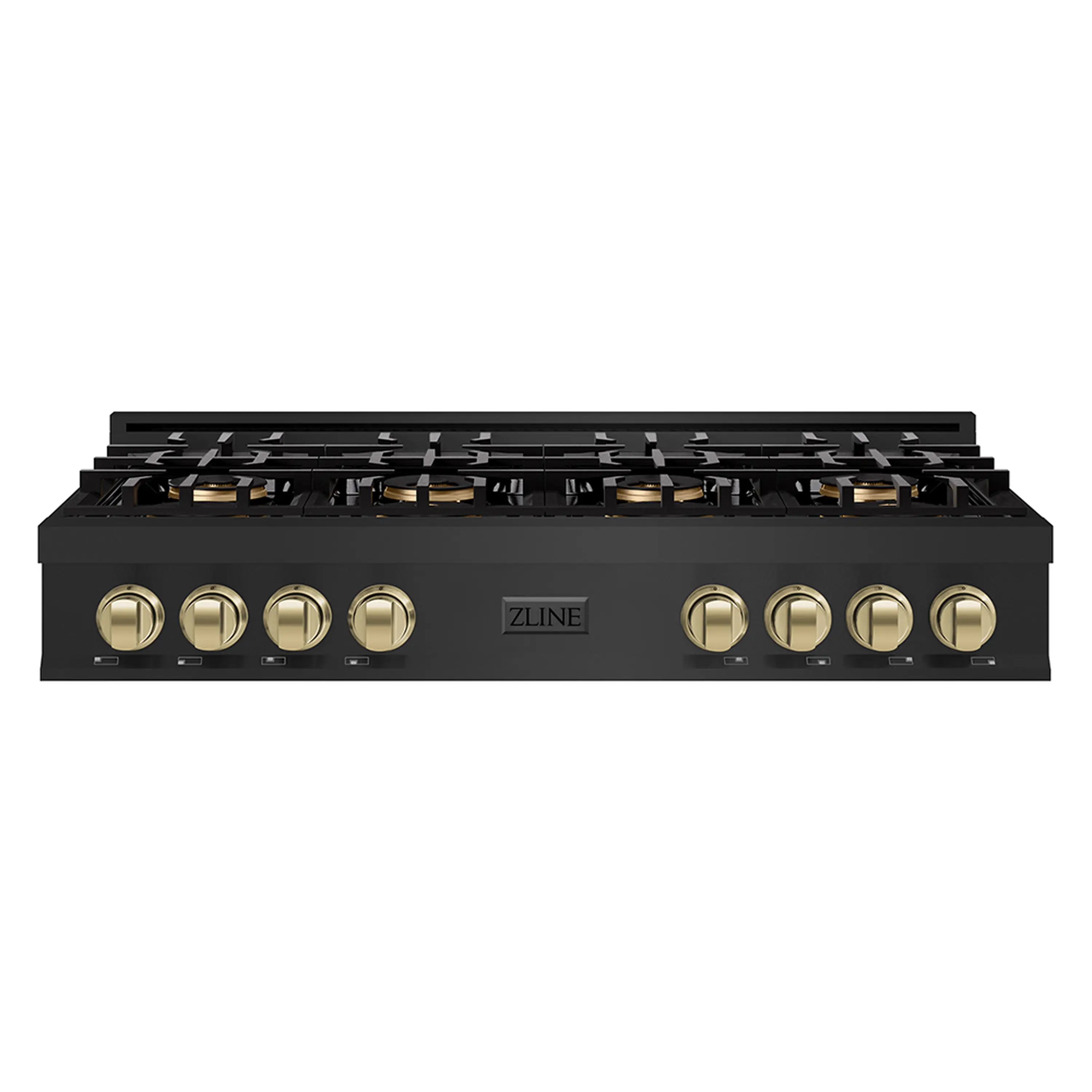 ZLINE Autograph Edition 48-Inch Classic Gas Rangetop with 8 Burner DuoPro鈩?Cooktop in Black Stainless Steel and Champagne Bronze Accents (PCRTBZ-48-CB)