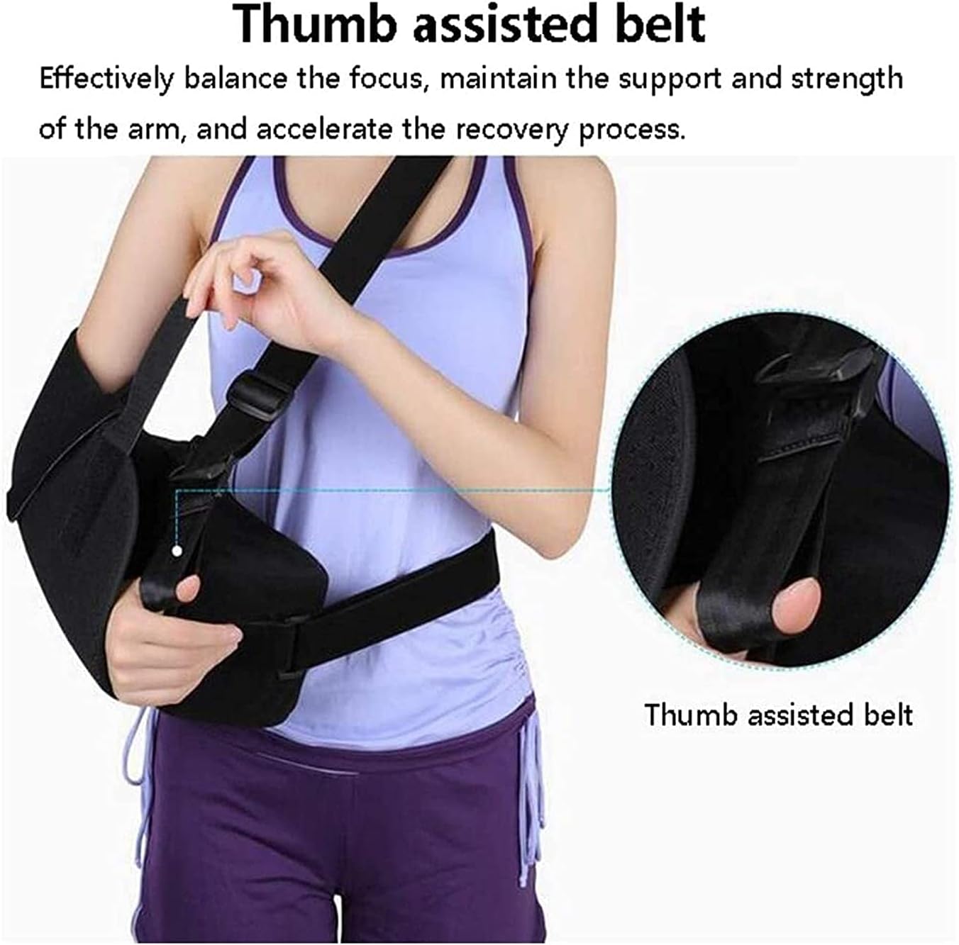 arm Sling Shoulder Sling arm Brace Shoulder immobilizer Arm Slings with Abduction Pillow Adjustable Shoulder Abduction Sling Portable Elbow Braces for Left or Right Arm(Size:Small)