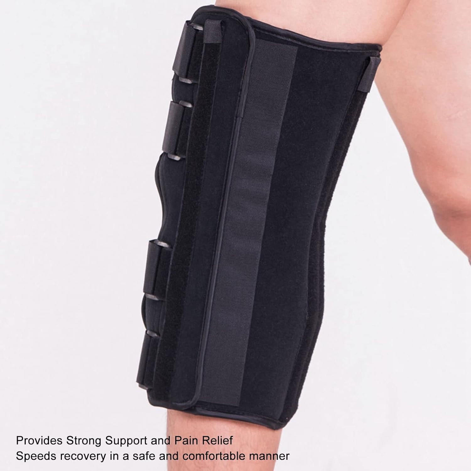 Knee Braces, 3 Panel Adjustable Knee Leg Splint Pain Reduce Speed Recovery Knee Leg Immobilizer for Sprains Dislocations Injuries (XXL)