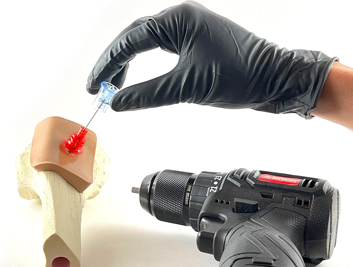 EZ-IO Compatible IO Needle Trainer 15-Gauge 25mm Intraosseous Needle for Medical Instructors Teaching Vascular Access Device Skills Station