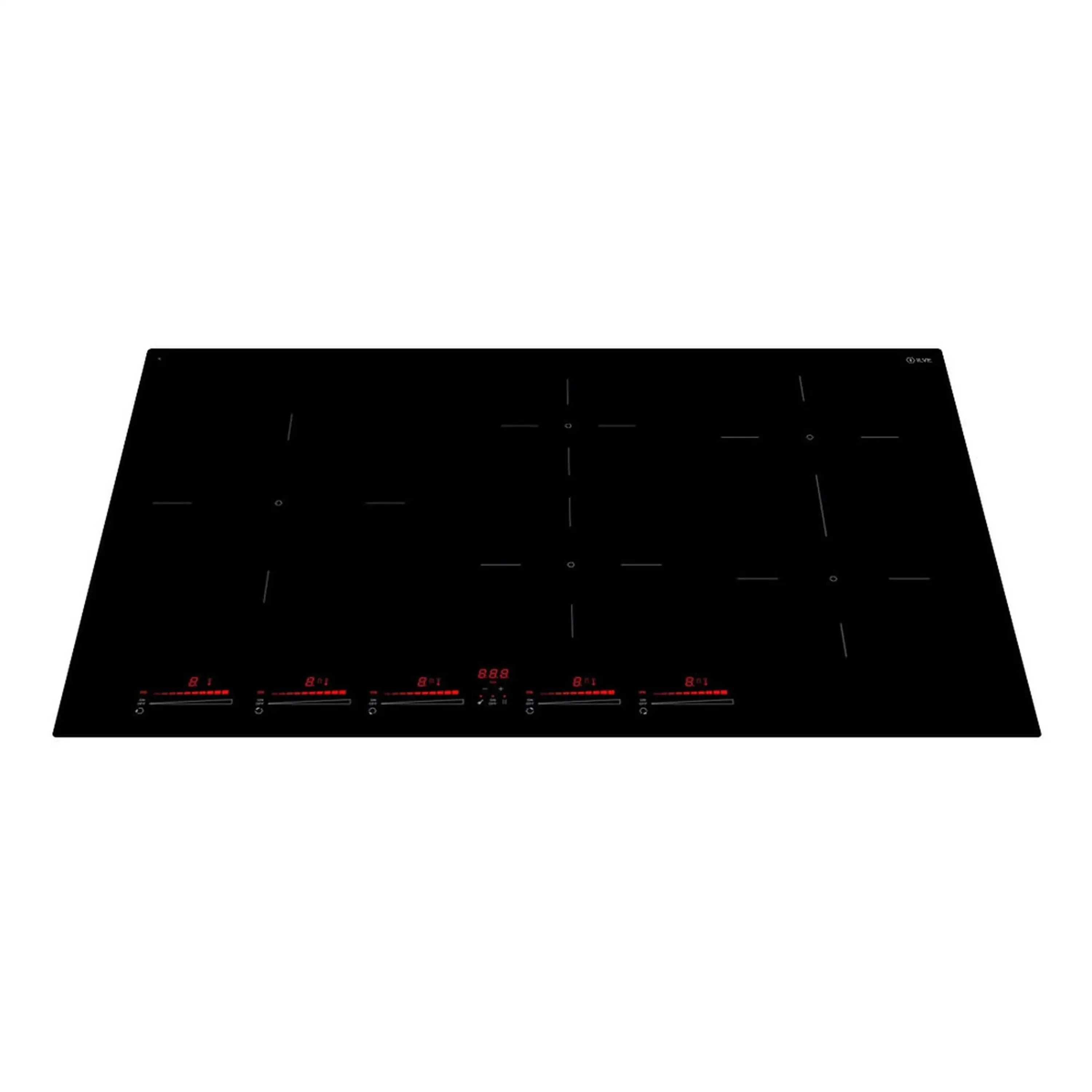 ILVE Professional Plus II 36-Inch Built-In Induction Cooktop with 5 Element Zones (UHCI36TCRPBK)