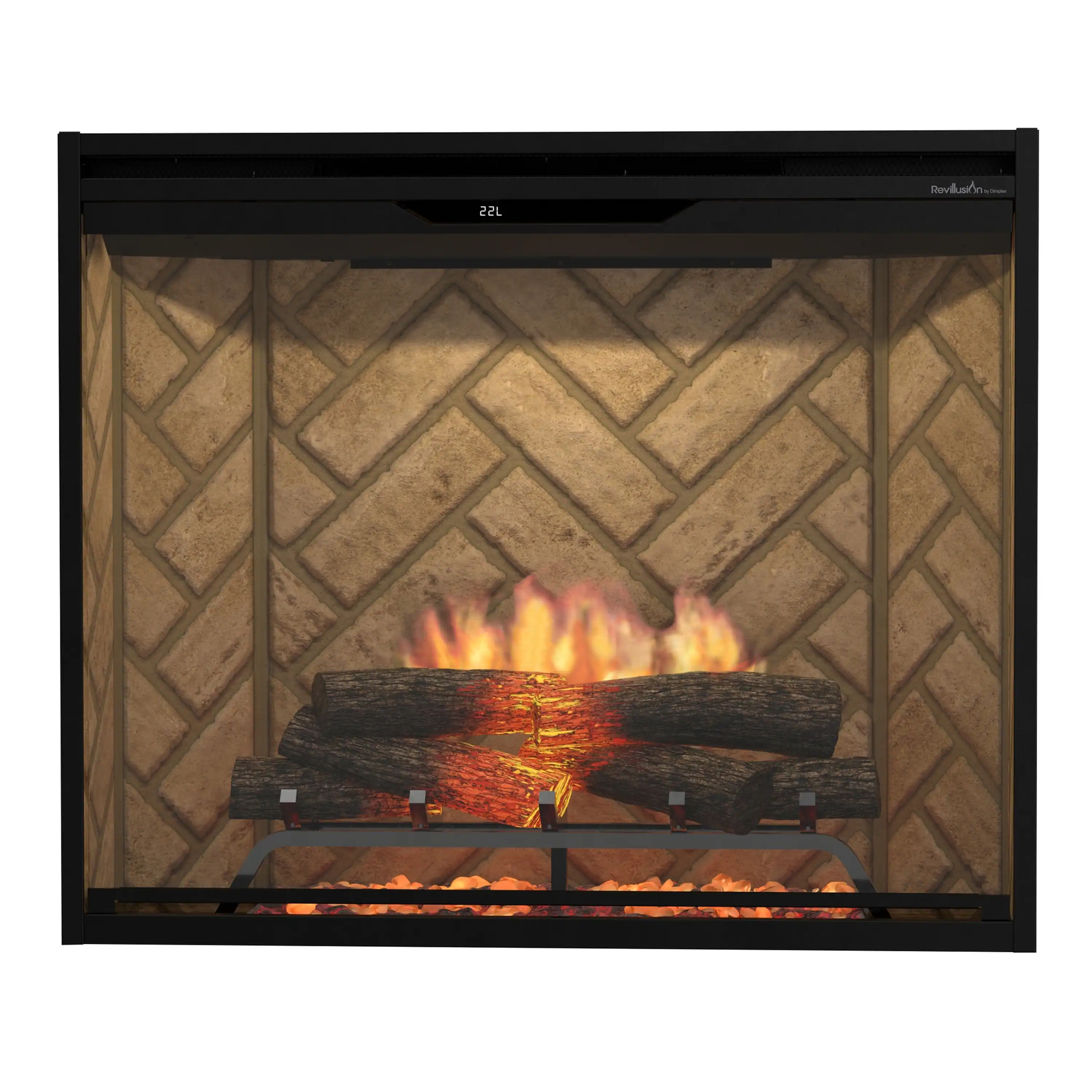 Dimplex Revillusion 36-Inch Portrait Built-In Electric Firebox in Herringbone with internal LED Lighting (REV36P-HB)