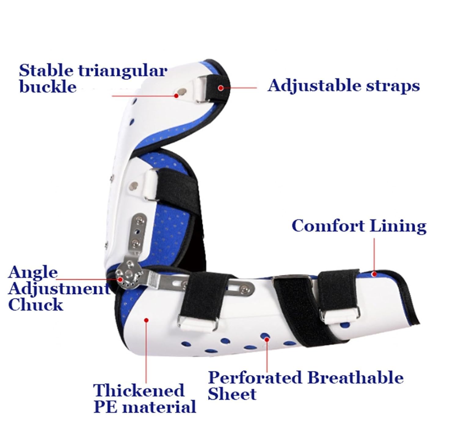 ROM Hinged Elbow Brace Adjustable Elbow Splint,Post OP Arm Immobilizer with Shoulder Sling Stabilizer,Cubital Tunnel Syndrome Physical Therapy and Recovery,for Sleep and Wo(Right