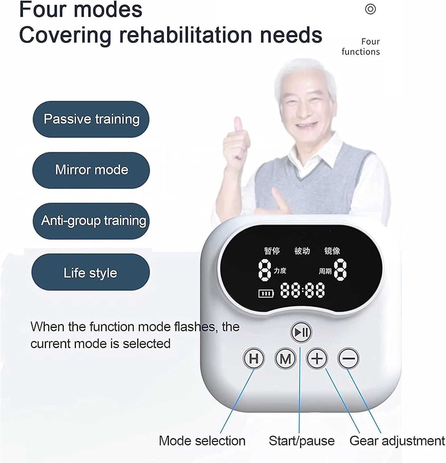 Electric Rehabilitation Robot Gloves Rehabilitation Auxiliary Training Gloves Finger Orthotics Functional Hand Splint for Long-Term Relief,Left,S