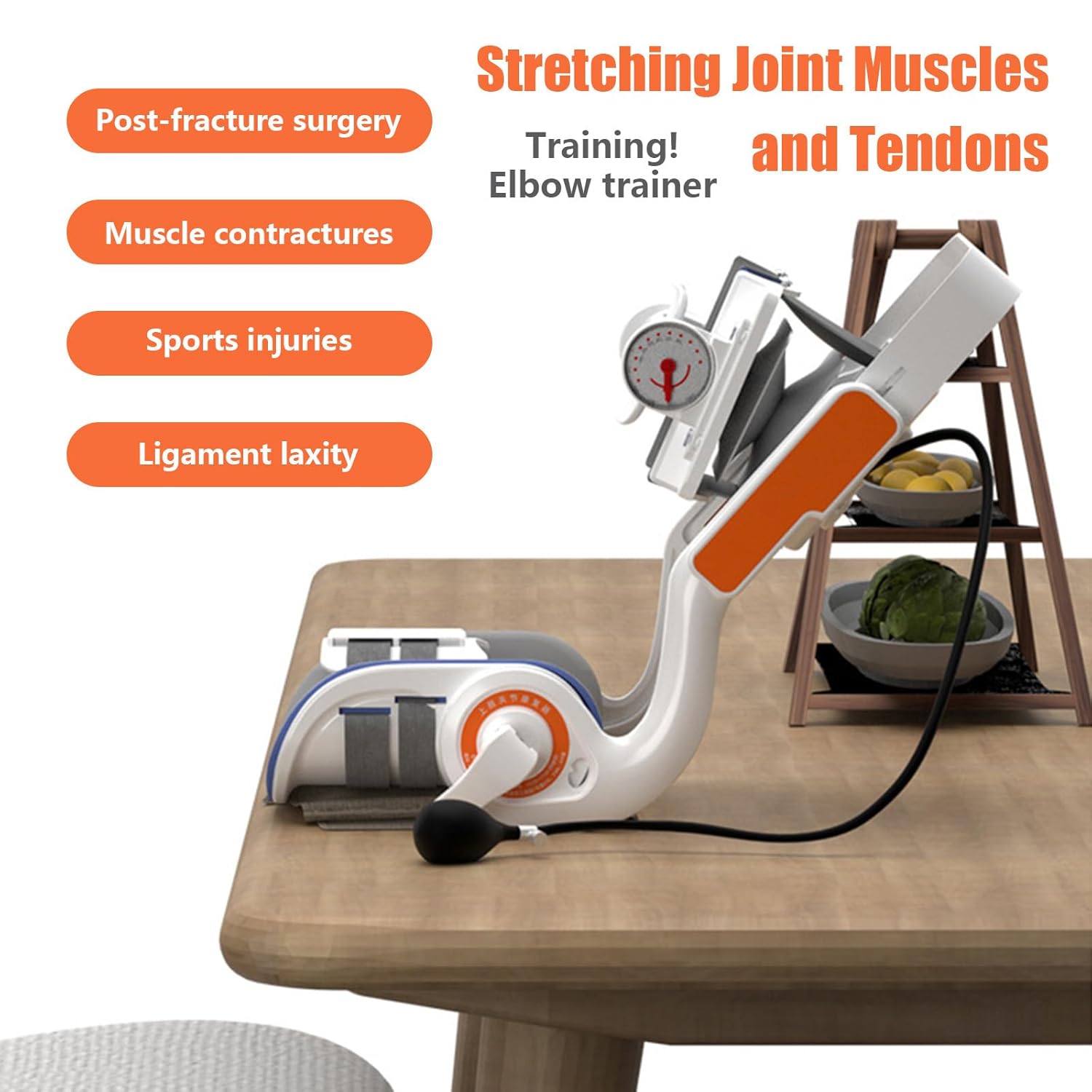 Brace Elbow Joint Rehabilitation Device, Elbow Stretching Trainer with Air Bag Pressurization and Angle Dial, Adjustable -15° to 150° Angle, For Stroke Hemiplegia Patients