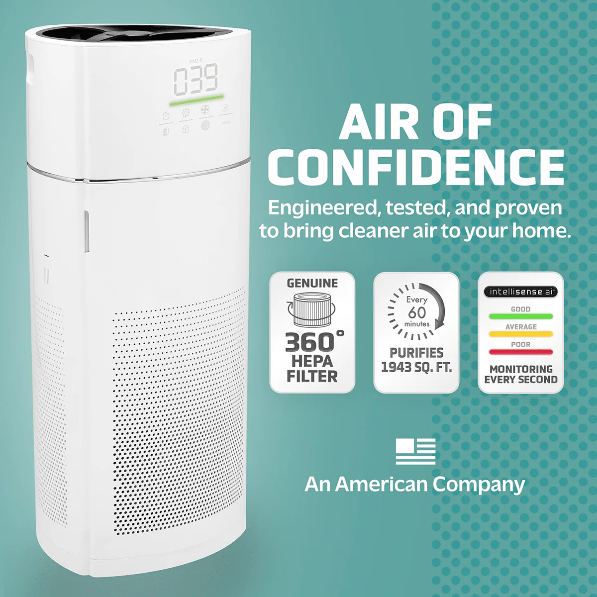 GermGuardian AC9400W Tower Console HEPA Air Purifier