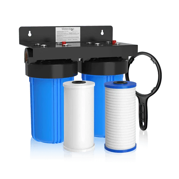 Waterdrop 5 Micron 2-Stage Whole House Water Filtration System, Reduce Lead, Chlorine, Odor, Taste (WD-WHF21-PG-N)