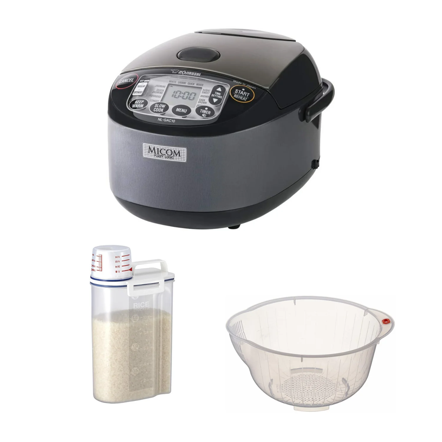 Zojirushi NL-GAC10BM 5.5 Cup Umami Micom Rice Cooker and Warmer Bundle