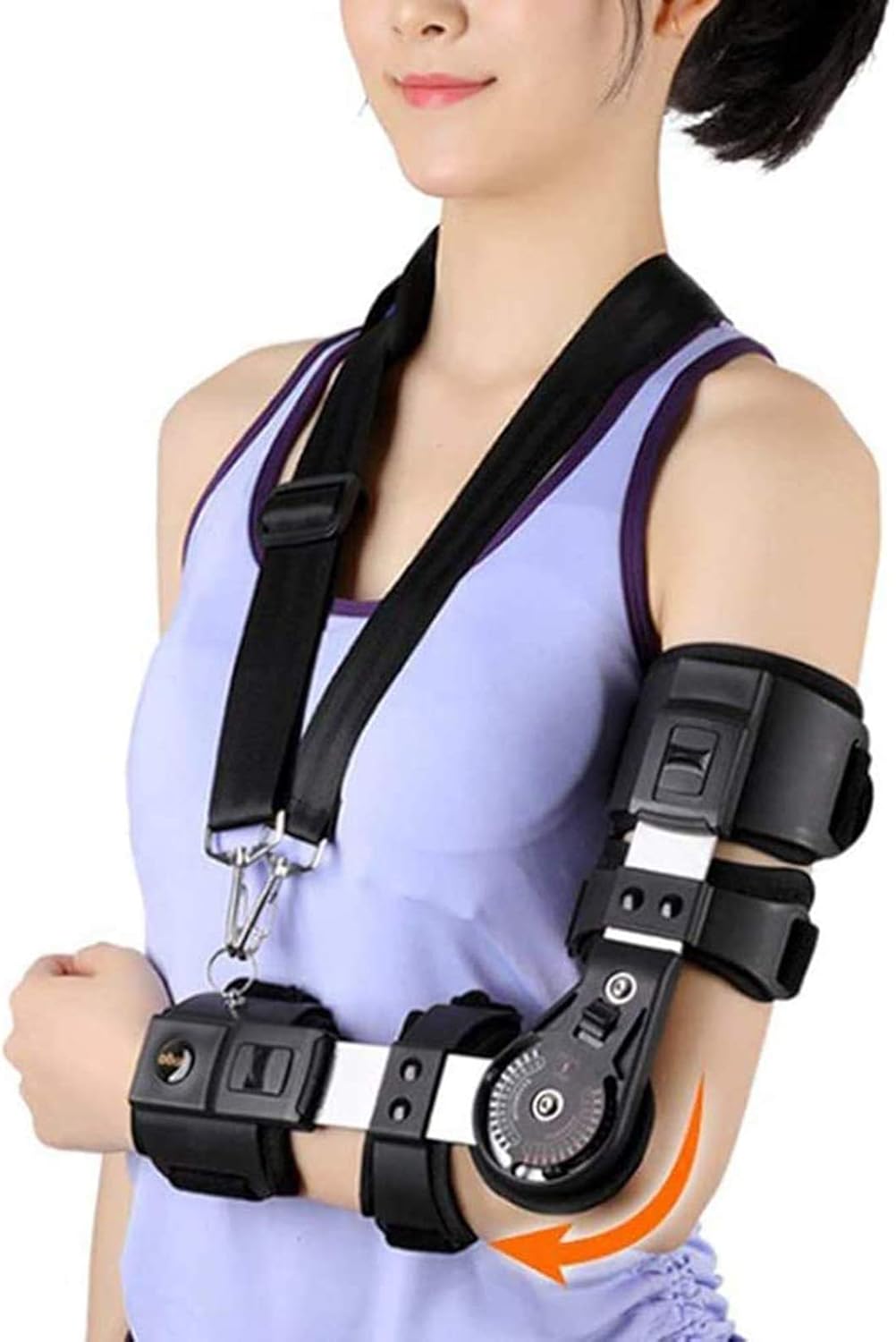 Hinged Elbow Brace - Support Post Op Injury Recovery Orthosis - Adjustable Range of Motion - One Size Fits All - Unisex,Left (Left)