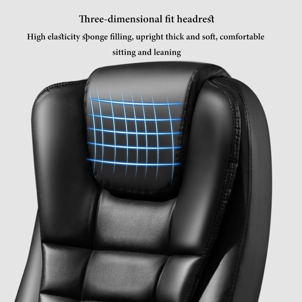 Ergonomic Computer Chair with Footrest, Adjustable Arms, Headrest, and Lumbar Support - Swivel Rolling Vanity Chair for Home Office (/Black B