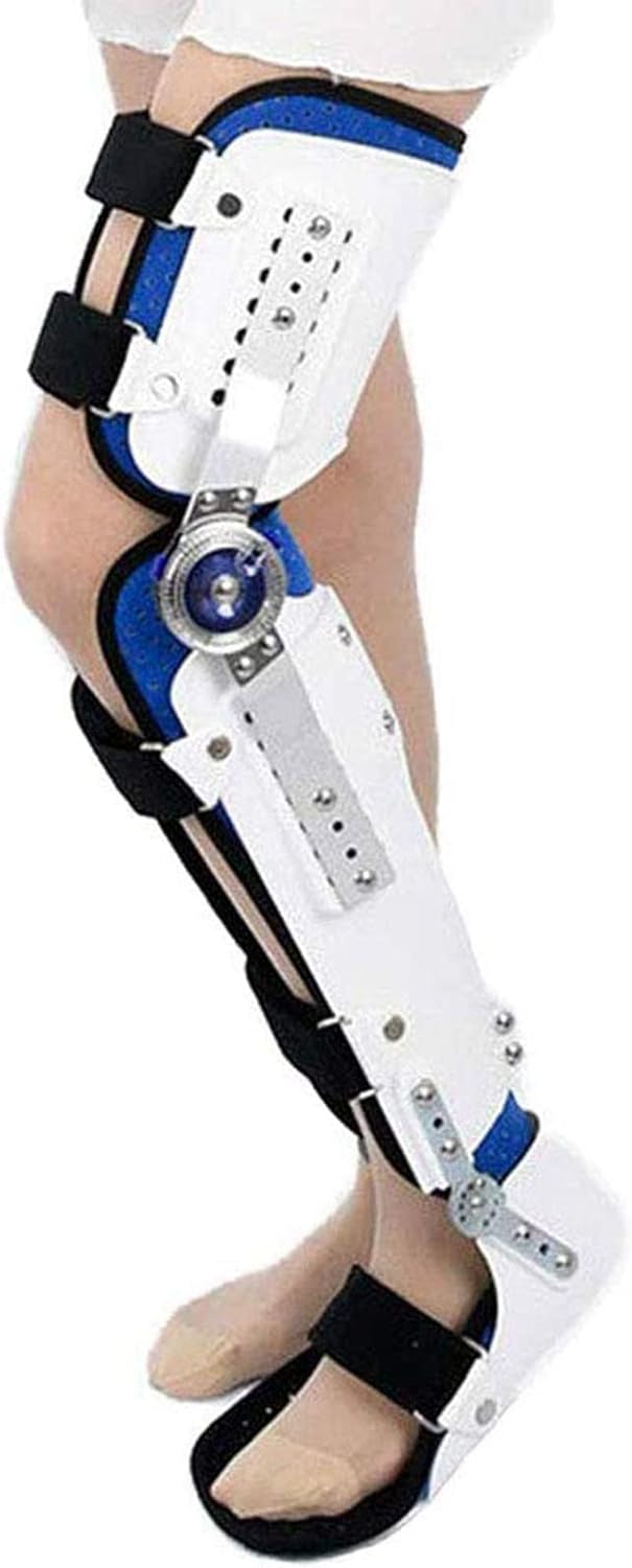 Knee Abduction Splint, Foot Ankle Orthosis, Foot Protector, Post-Operative Leg Fracture, Articulated Knee Orthosis, Hinged ROM Knee Hip Support Brace, Adjustable Knee, Ankle and Foot Brace